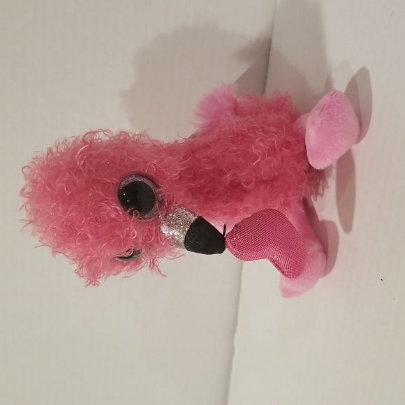 9" TY Beanie Boos DAINTY flamingo w heart soft plush stuffed toy LOVE BIRD - Picture 2 of 3